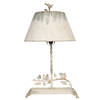 HAES DECO - Tafellamp - Shabby Chic - Vintage / Retro Lamp met Vogels. 44x43x75 cm - Bureaulamp, Sfeerlamp, Nachtlampje