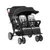 GAGGLE Compass 4x4 Quad Kinderwagen voor 4 kinderen Buggy met verstelbare gordel & zonnekap in Zwart