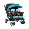 GAGGLE Compass 4x4 Quad Kinderwagen voor 4 kinderen Buggy met verstelbare gordel & zonnekap in Blauw / Zwart