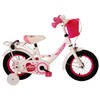 Volare Meisjesfiets Ashley 12 Inch 21,5 cm Meisjes Terugtraprem Wit/Roze