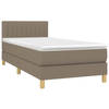 vidaXL Boxspring met matras en LED stof taupe 80x200 cm