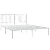 vidaXL Bedframe met hoofdbord metaal wit 150x200 cm