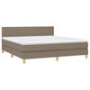 vidaXL Boxspring met matras en LED stof taupe 180x200 cm