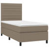 vidaXL Boxspring met matras en LED stof taupe 90x190 cm