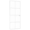 vidaXL Binnendeur 83x201,5 cm gehard glas en aluminium smal wit