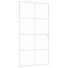 vidaXL Binnendeur 102x201,5 cm gehard glas en aluminium smal wit