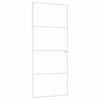 vidaXL Binnendeur 83x201,5 cm gehard glas en aluminium smal wit