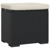 vidaXL Hocker met kussen 40x30x40 cm poly rattan zwart