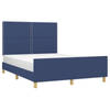 vidaXL Bedframe met hoofdeinde stof blauw 140x190 cm