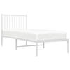 vidaXL Bedframe met hoofdbord metaal wit 75 x 190 cm