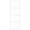 vidaXL Binnendeur 76x201,5 cm gehard glas en aluminium smal wit