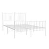 vidaXL Bedframe met hoofd- en voeteneinde metaal wit 140x190 cm