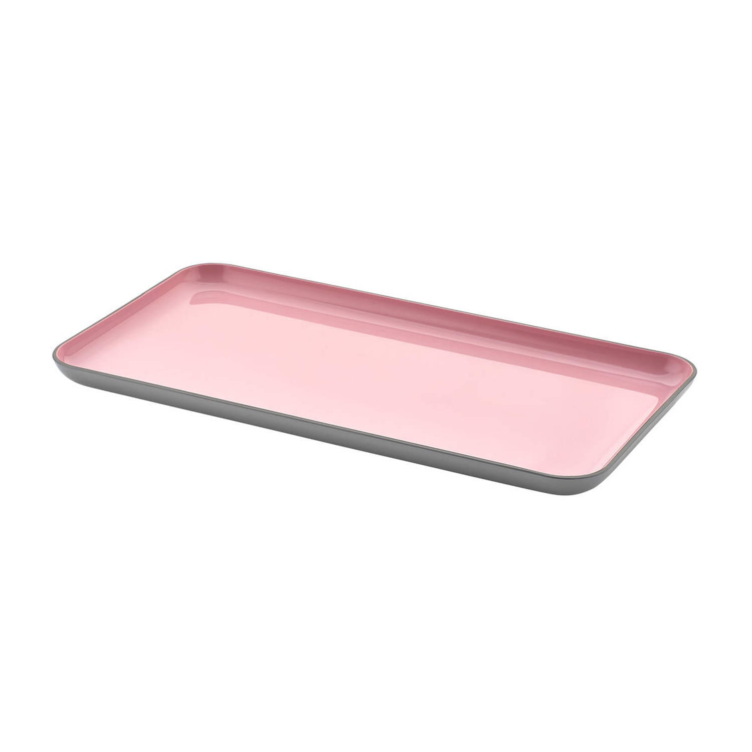 Dienblad Rechthoekig Melamine Roze/Grijs (38 x 20 x 1,5 cm)