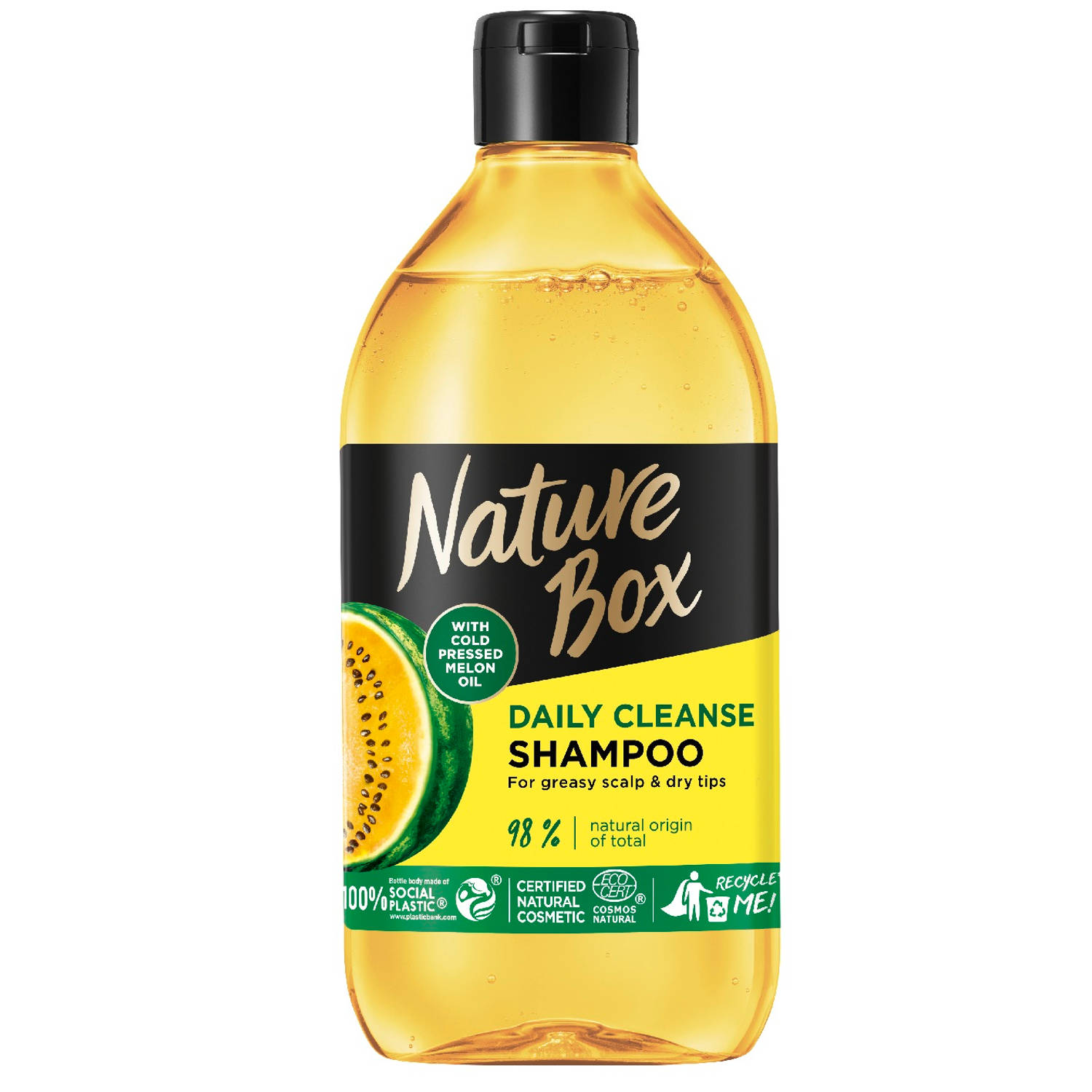 Melon Oil reinigende shampoo voor vette hoofdhuid en droge punten met gele watermeloenzaadolie 385ml