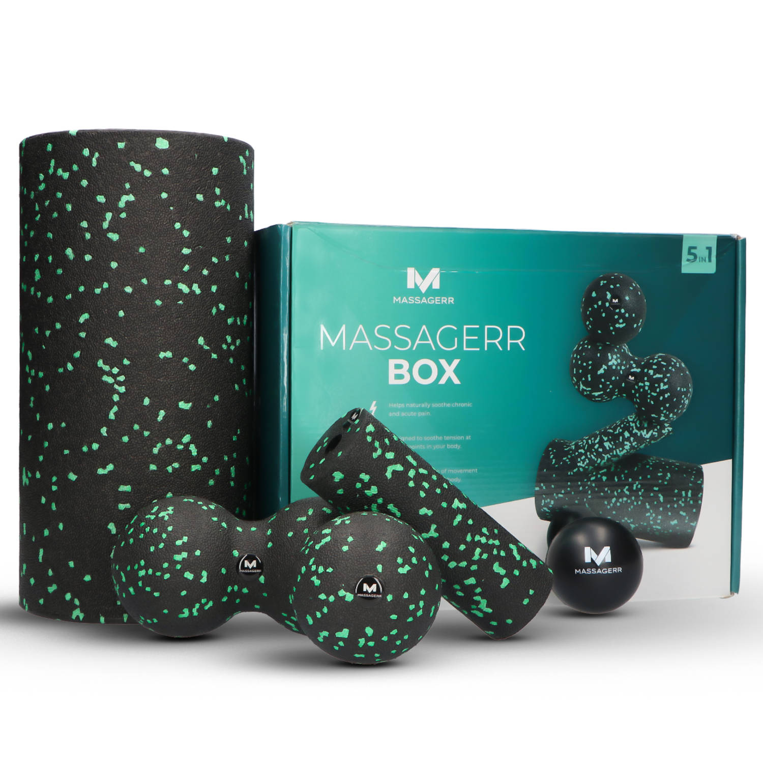 Massagerr® Box Foamroller Set met Triggerpoint Bal & Duo Massagebal Massage Roller Foam Roller Fasci
