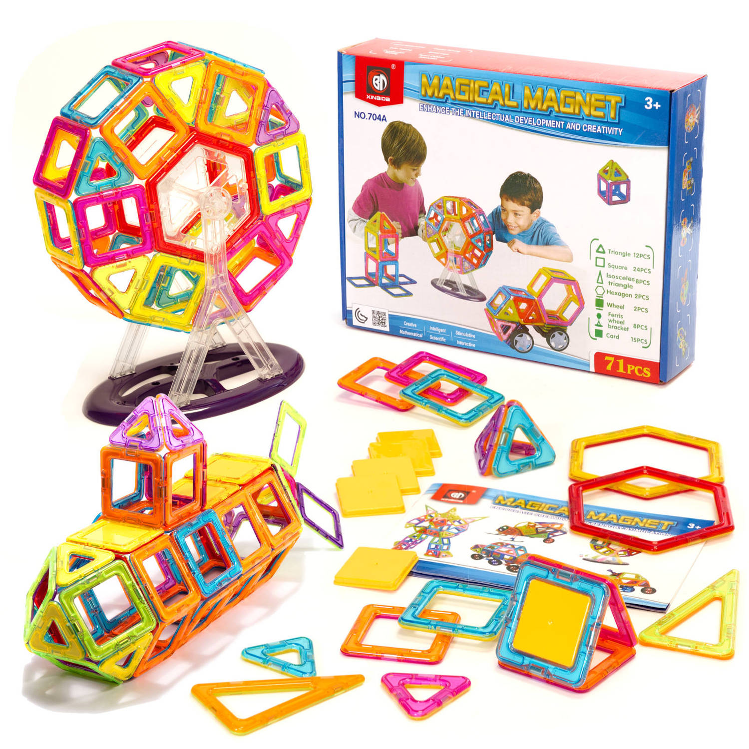 Magnetic Toys magnetische bouwblokken - Magnetisch speelgoed - 71 onderdelen - 3 jaar | Blokker