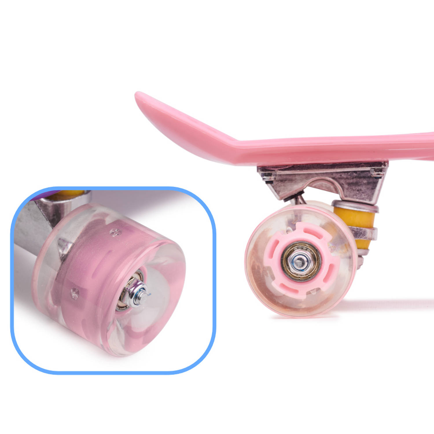 Vlot Vervelend Eigenwijs Roze skateboard penny board voor kinderen met ledverlichting 22.5 inch /  56cm | Blokker