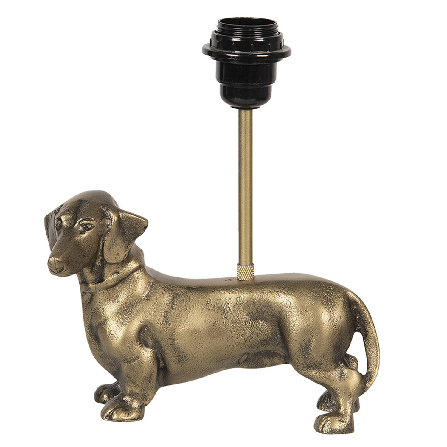 HAES deco ampenvoet - Dramatic Chic - Goudkleurige Hond, 25x8x21 cm - Tafellamp, Bureaulamp, Sfeerlamp, Nachtlampje
