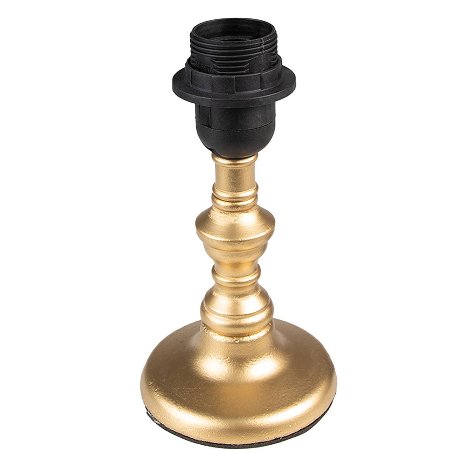 HAES DECO - Lampenvoet - Formaat Ø 10x20 cm, kleur Goudkleurig, gemaakt van Hout voor Fitting E27/max 1x60W - Lampvoet, Tafellamp