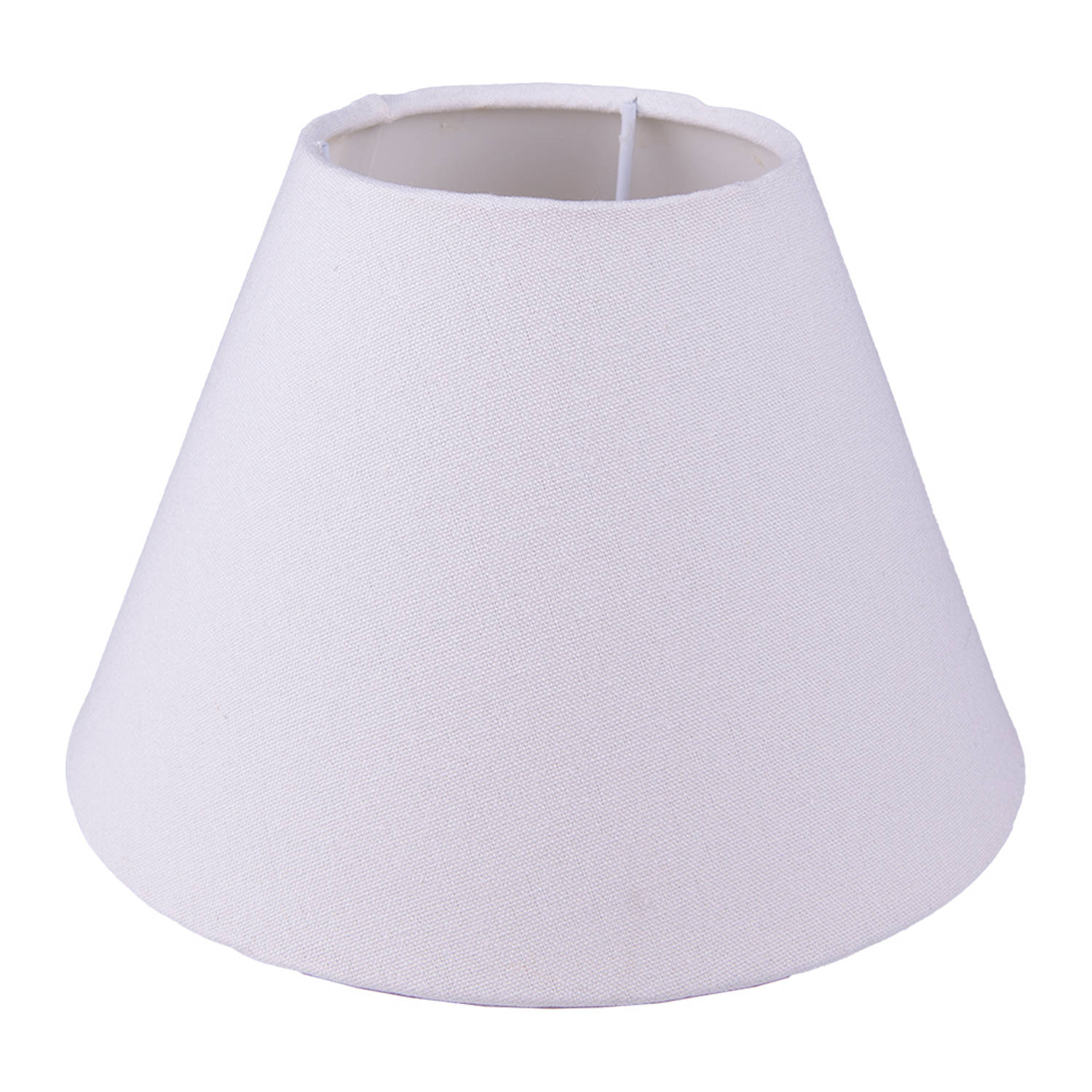 HAES DECO - Lampenkap - Natural Cosy - wit rond - formaat Ø 23x15 cm, voor Fitting E27 - Tafellamp, Hanglamp