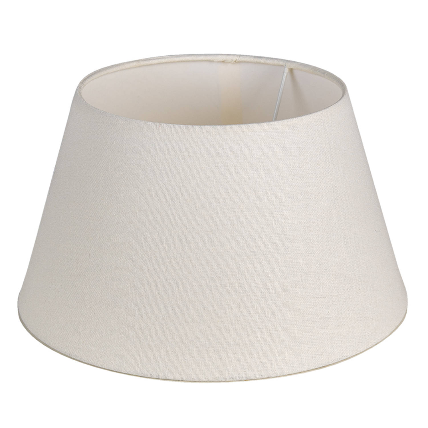 HAES DECO - Lampenkap - Natural Cosy - wit rond - formaat Ø 30x17 cm, voor Fitting E27 - Tafellamp, Hanglamp