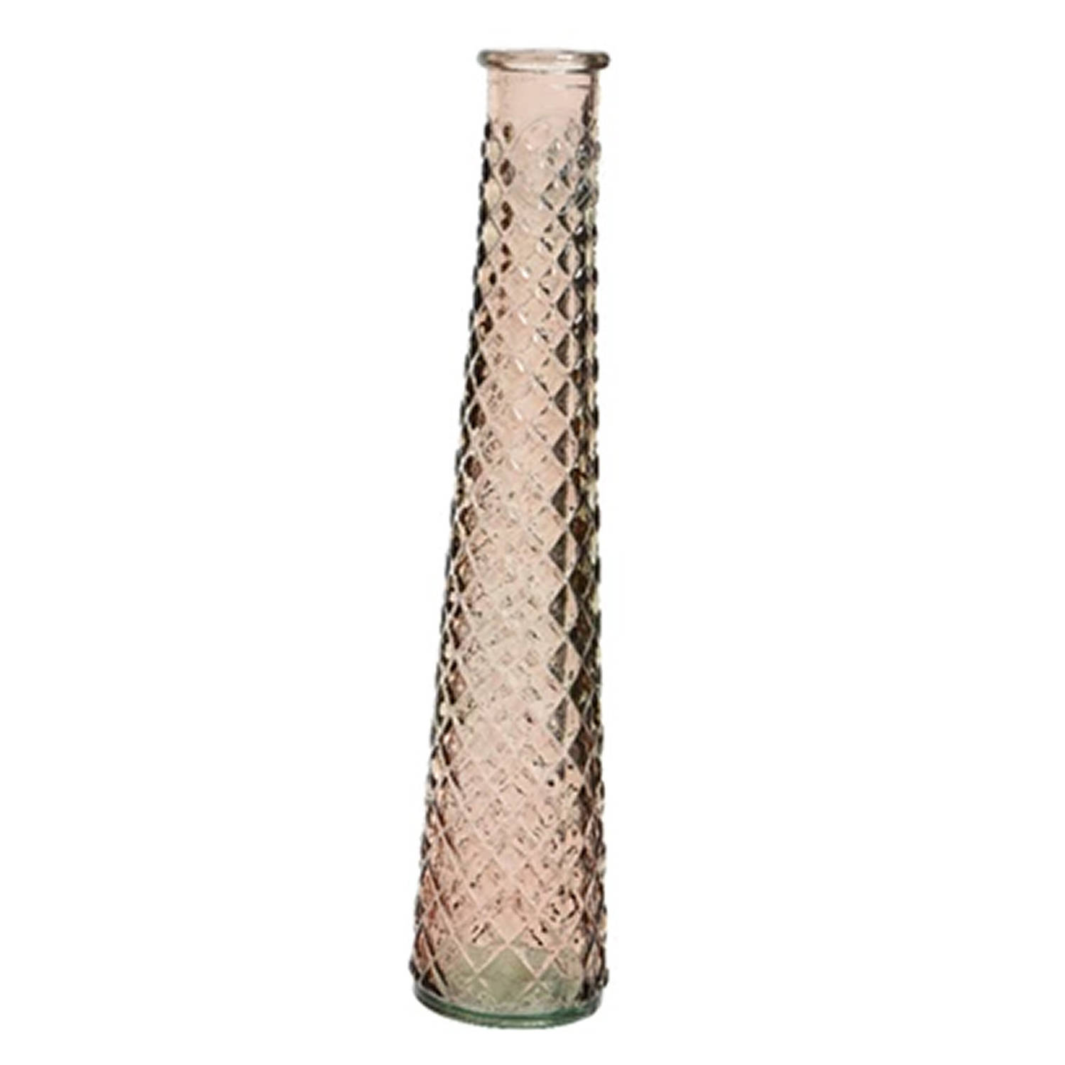 Vaas-bloemenvaas Van Gerecycled Glas D7 X H32 Cm Transparant Roze-bruin Vazen