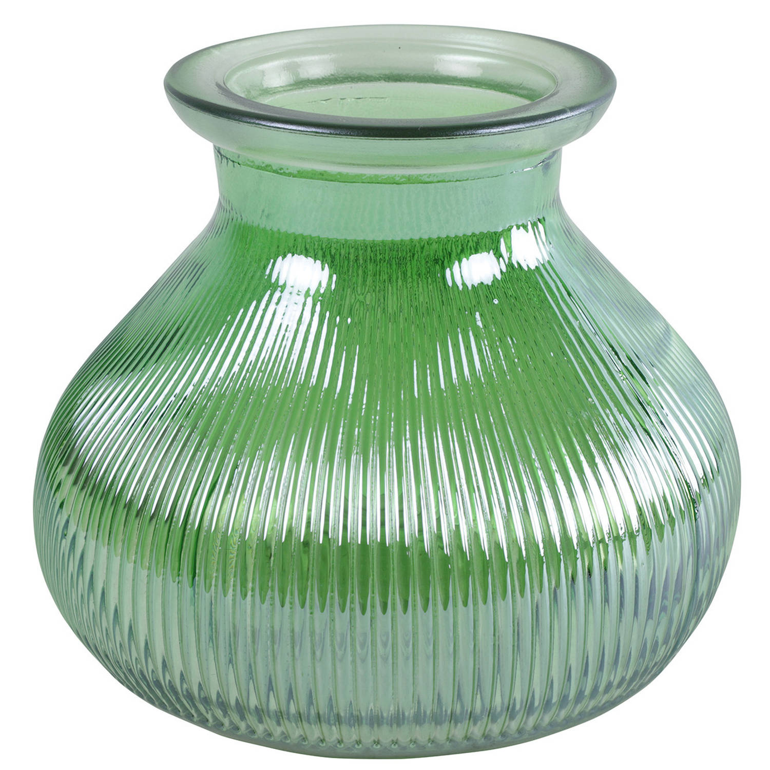 Bloemenvaas Groen-transparant Glas H12 X D15 Cm Vazen
