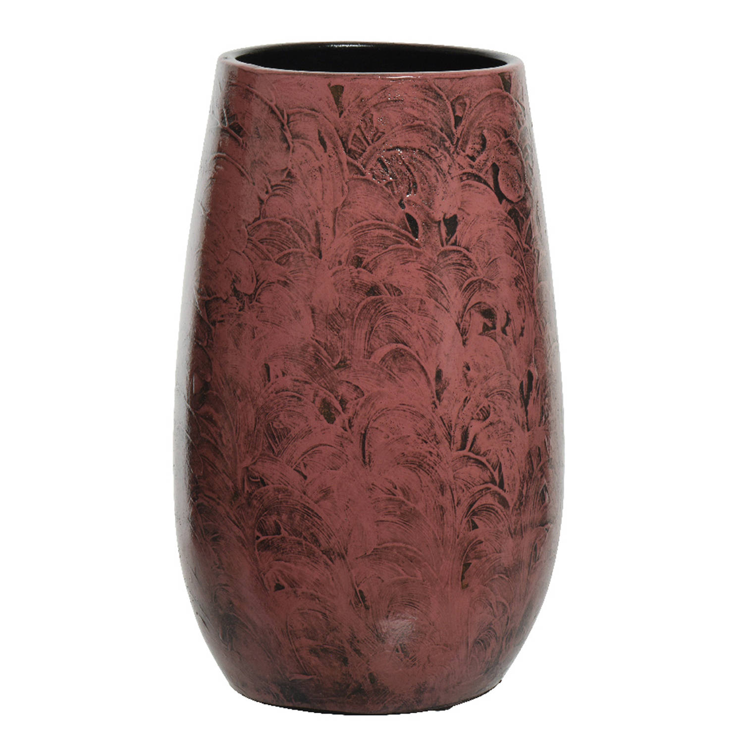 Decoris Bloemenvaas - terracotta - donker roze - D19 x H30 cm