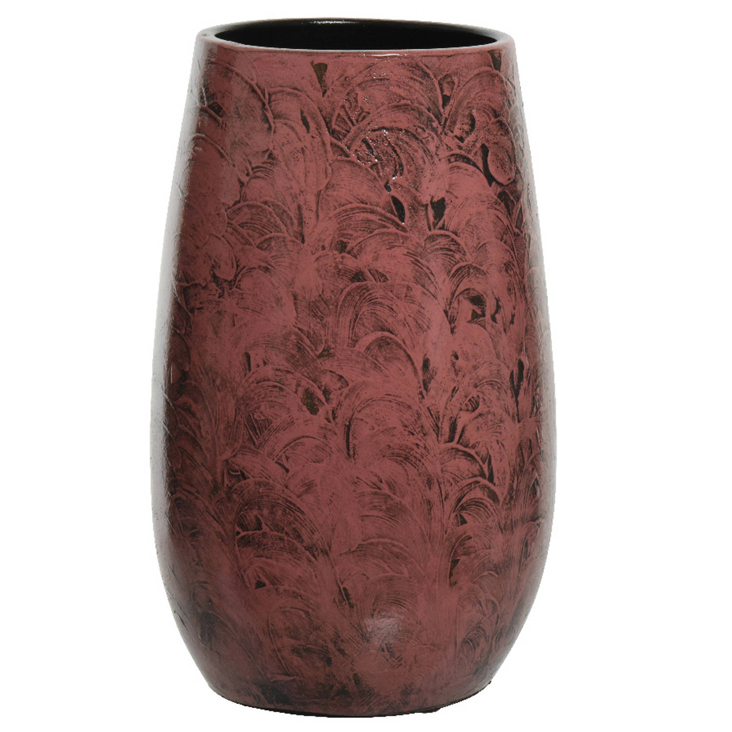 Decoris Vaas - terracotta - donker roze - D22 x H40 cm - bloemenvaas