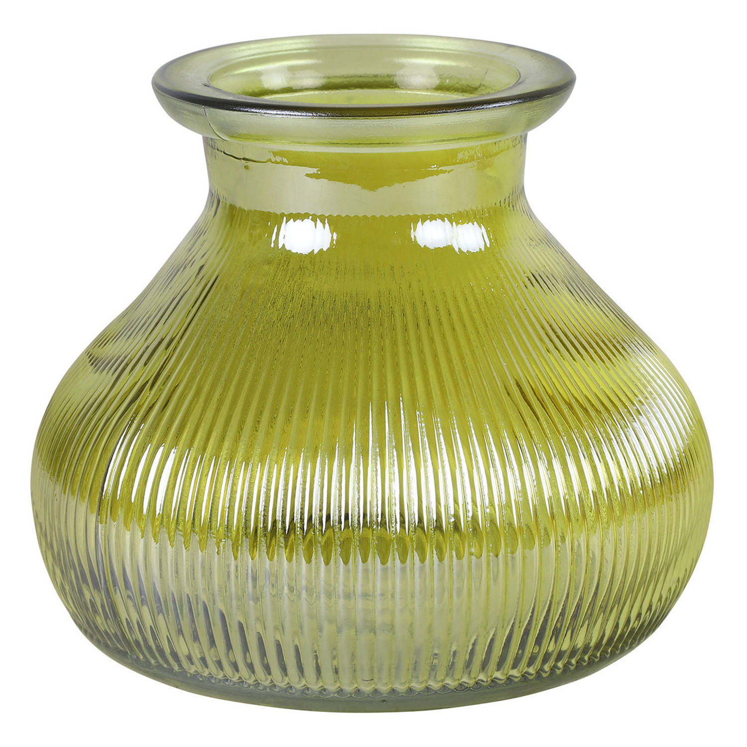 Bloemenvaas Geel-transparant Glas H12 X D15 Cm Vazen