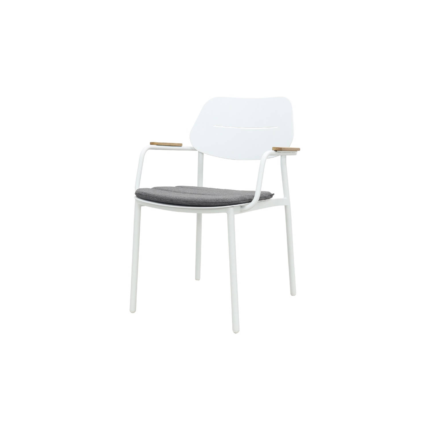 GreenChair Courage Dining chair teak armleuning White
