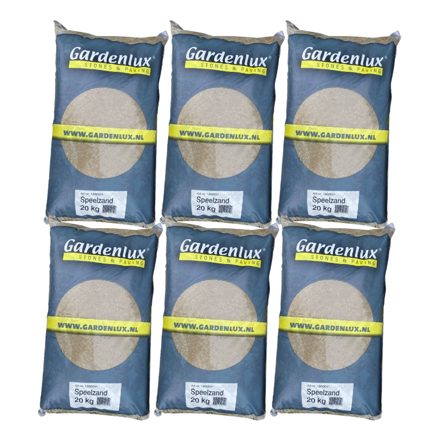 Gardenlux Speelzand Zandbakzand Zand Voor Zandbak Gecertificeerd Voordeelverpakking 6 X 20 Kg