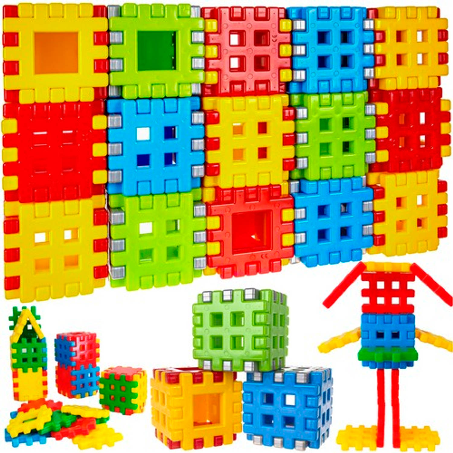 Constructie bouwblokken Adusie 90-delige kunststof blokken voor kinderen
