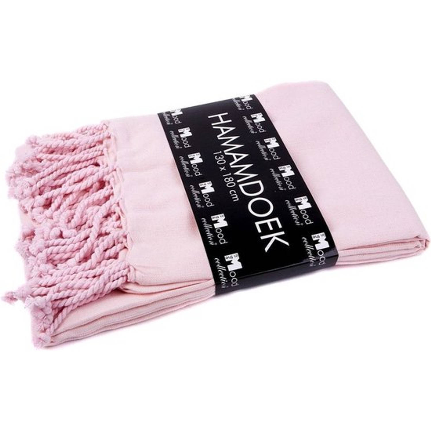 Hamamdoek XL 130 x 180 cm 100% Katoen Uni Soft Pink