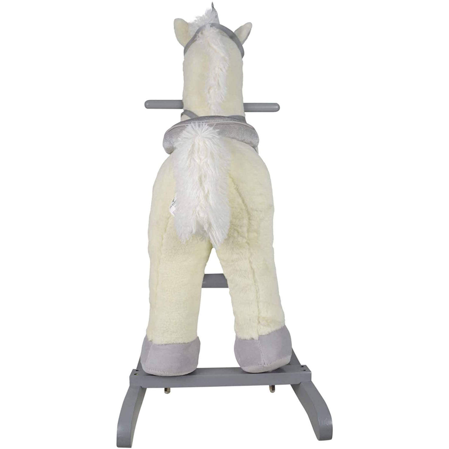 Infantastic - Hobbelpaard voor Kinderen - Schommelpaard Silver Unicorn - Stevige Constructie - Knuffelzacht met Geluidseffecten - Zilveren Eenhoorn