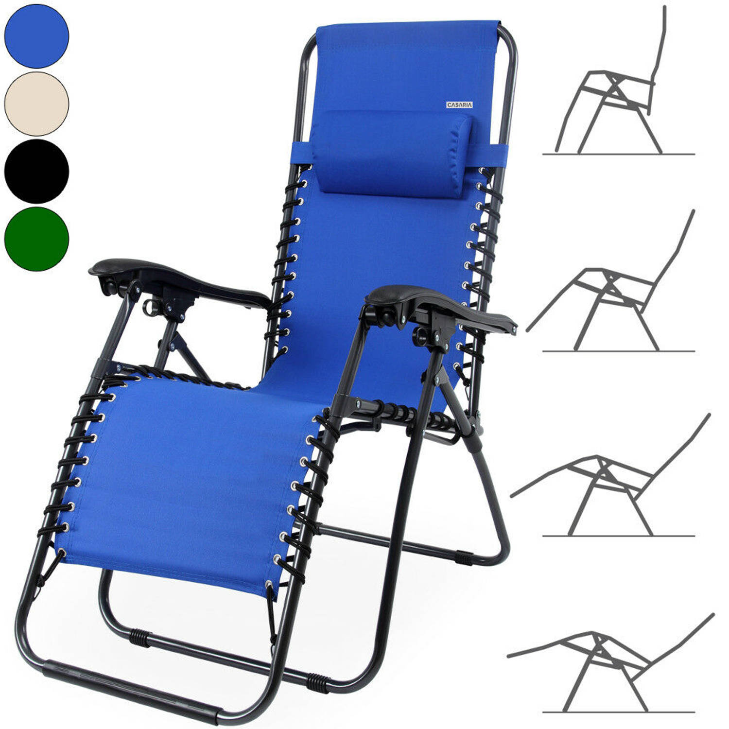 inklapbare ligstoel, blauw | Blokker