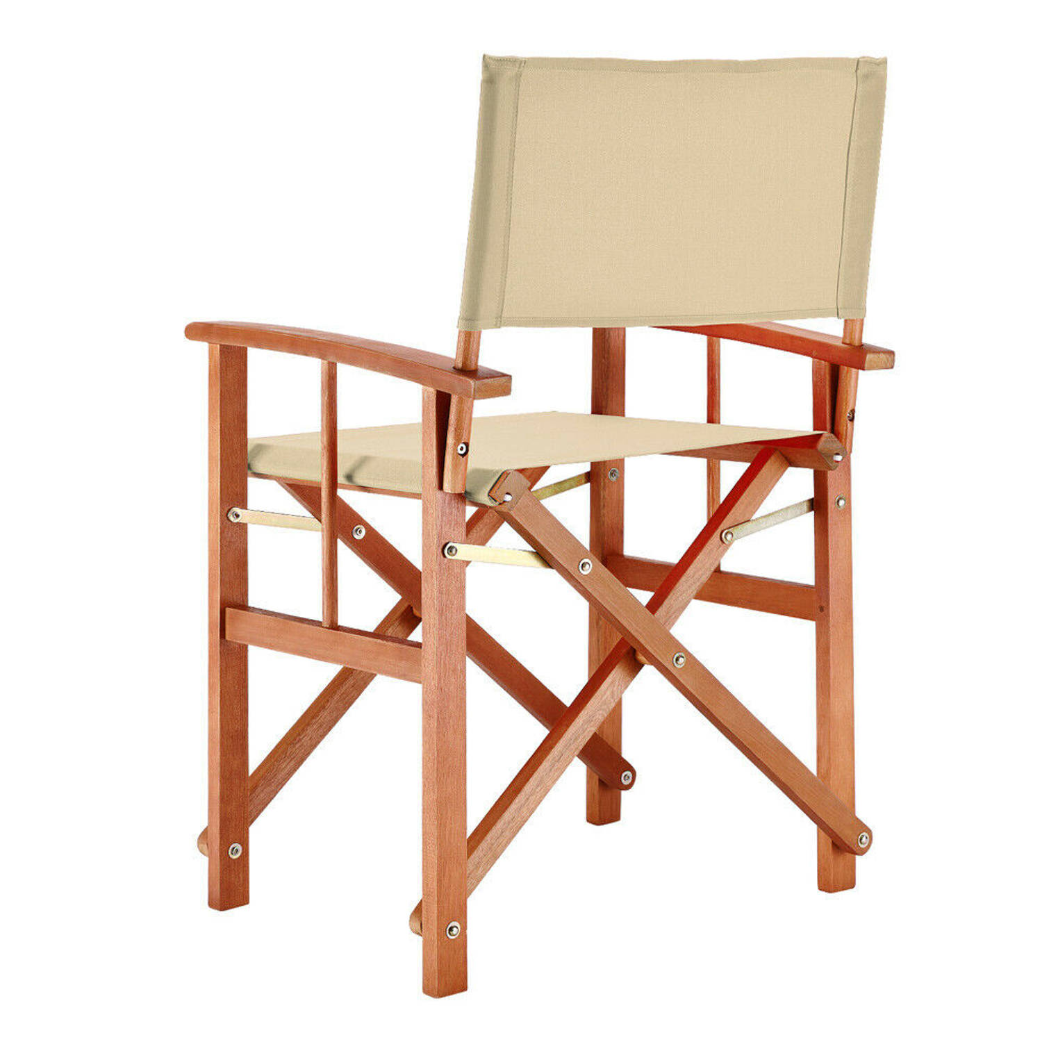 Regisseursstoel, set klapstoel, vouwstoel, creme, duurzaam, eucalyptushout, waterafstotend stof, klapstoel | Blokker