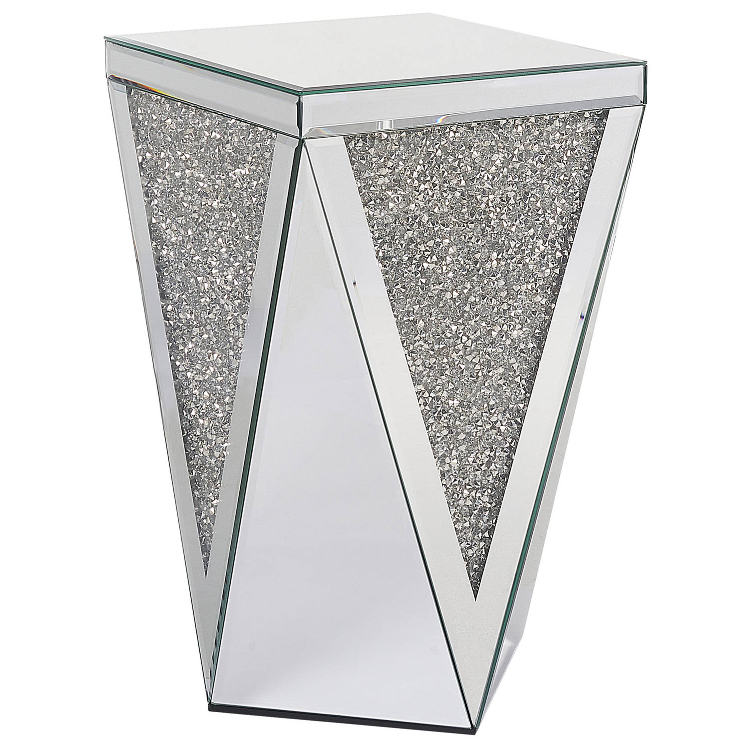 Beliani LUXEY Bijzettafel-Zilver-Glas