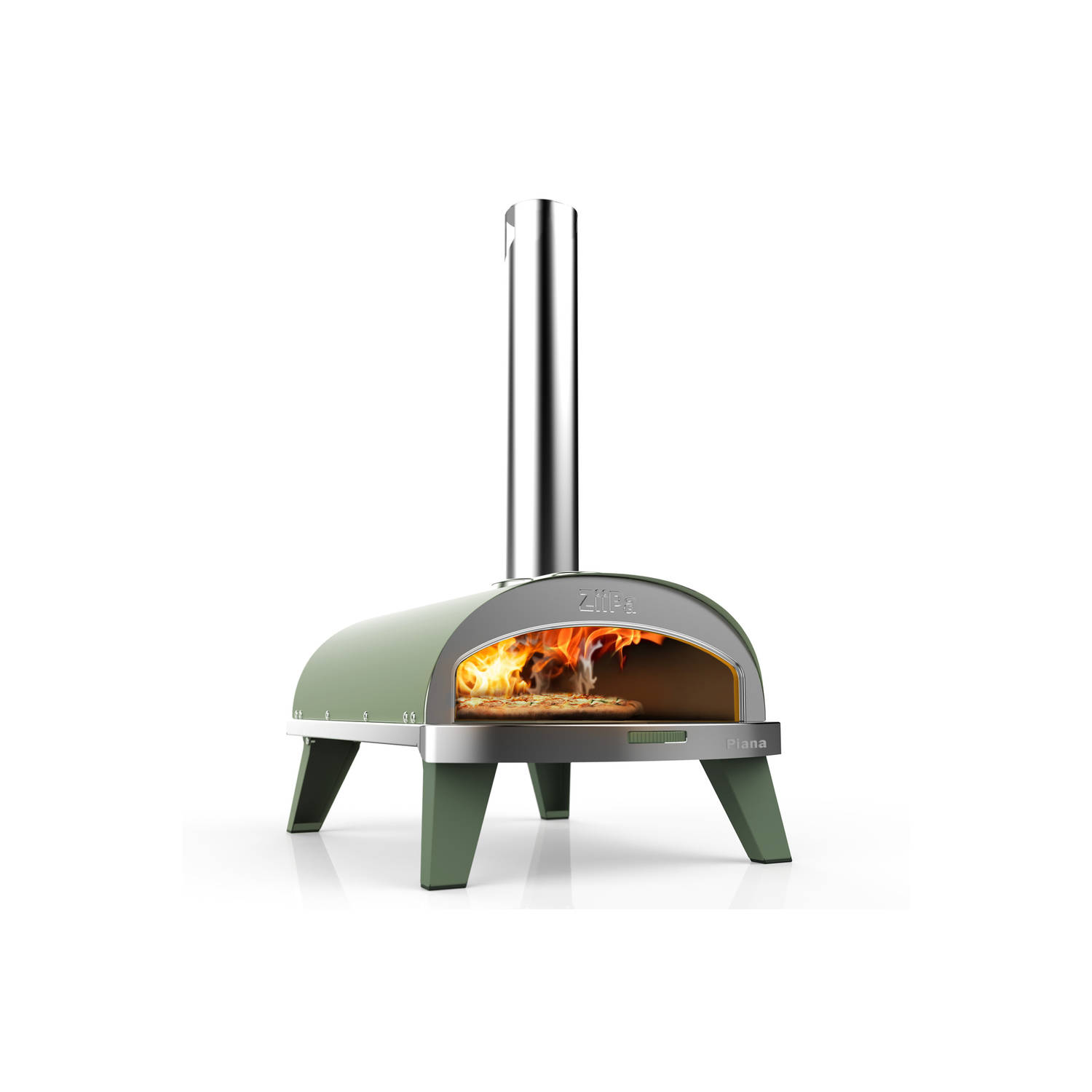 ZiiPa Pizza Oven Piana Houtgestookt met Thermometer Eucalyptus voor ø 30 cm pizzaaposs