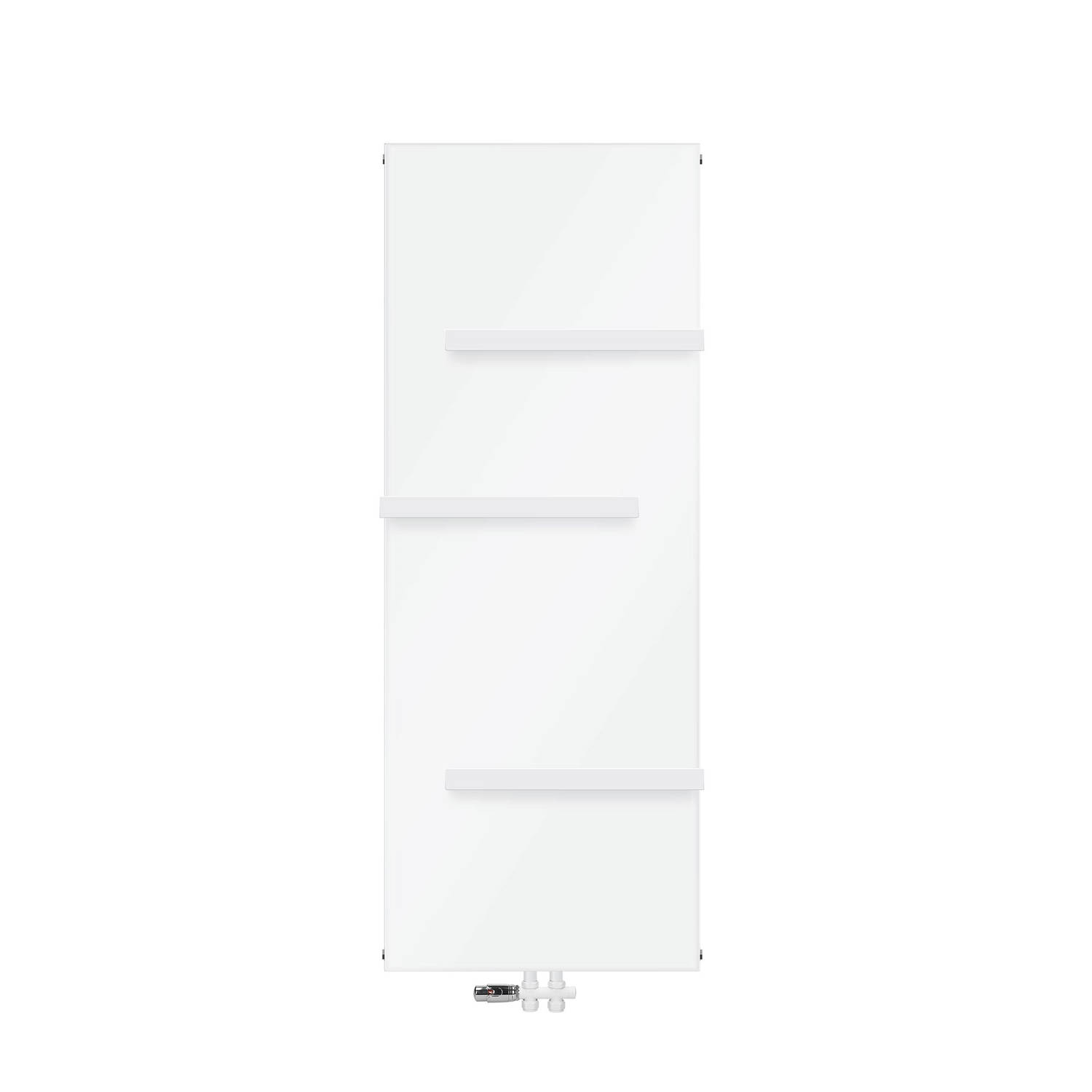 Badkamerradiator 1600x604 mm wit met vloeraansluitset incl. 3x handdoekrek ML design