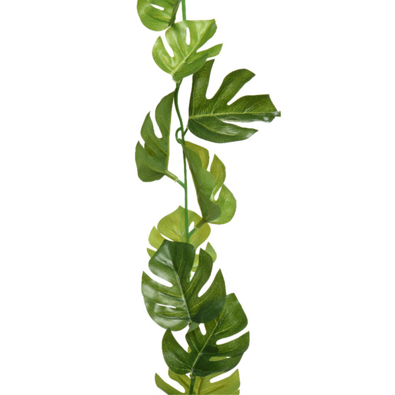 Plantenslinger/kunstplant - Monstera - groen - kunststof - 180 cm - Gatenplant