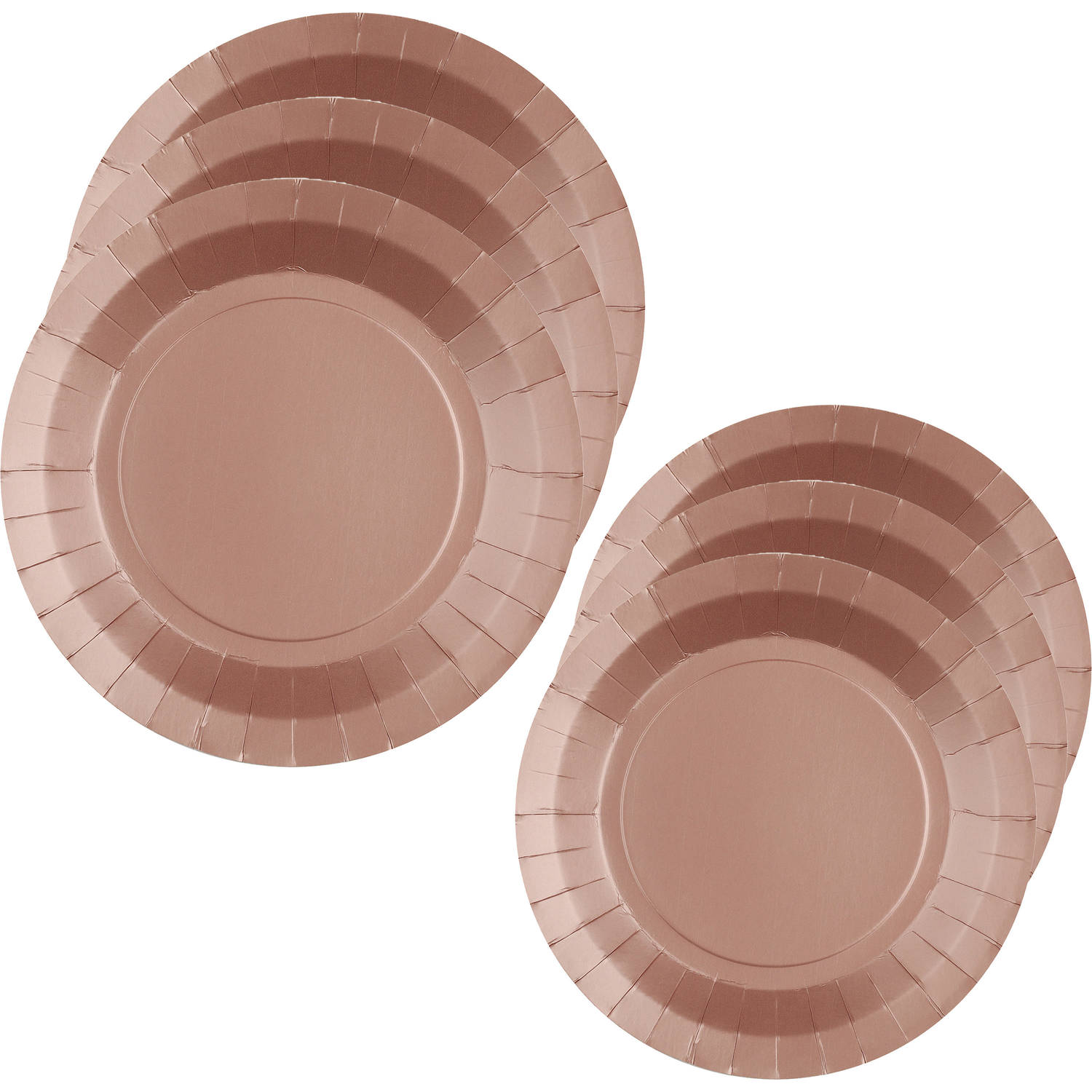 Santex Feest borden set - 40x stuks - rose goud - 17 cm en 22 cm - Feestbordjes