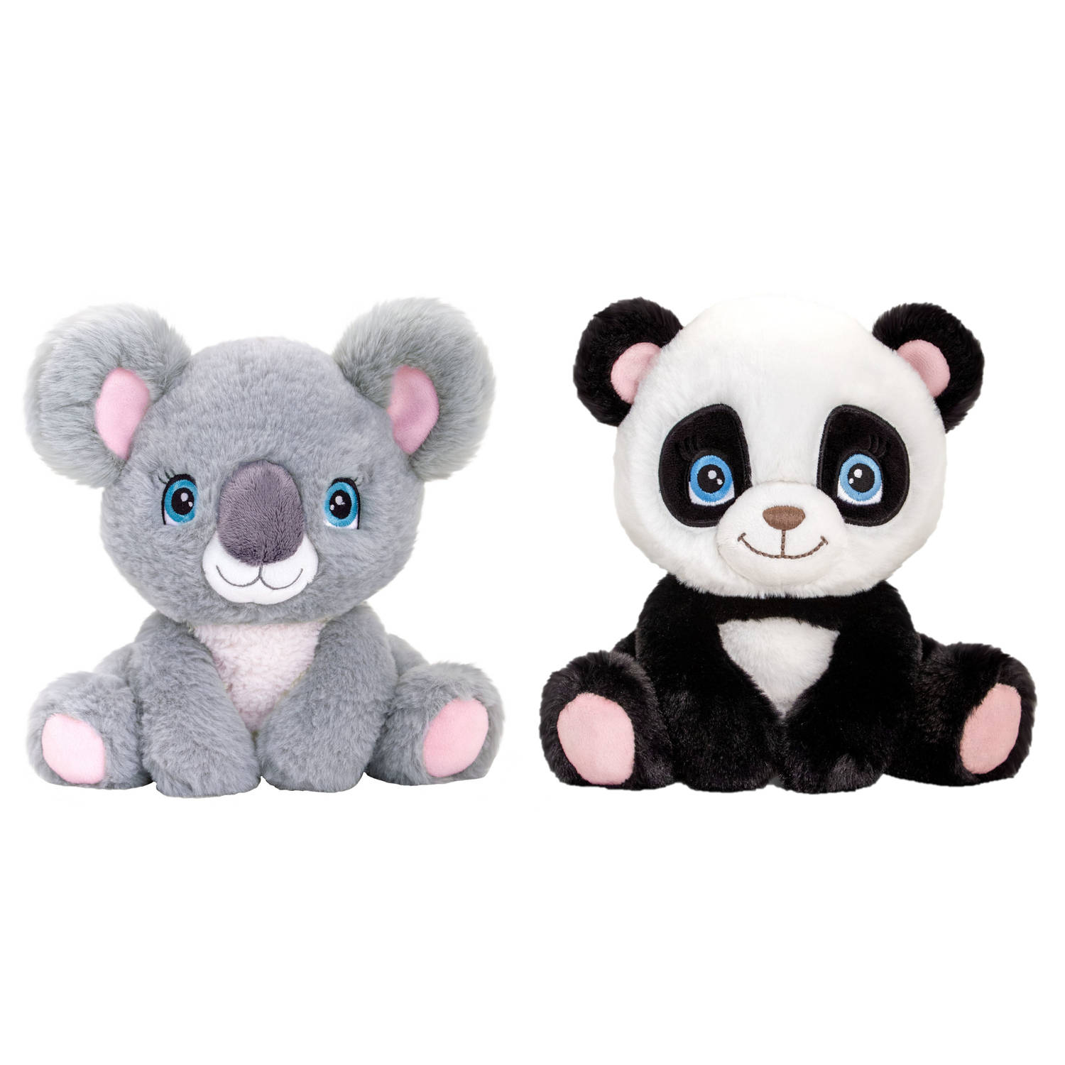 Keel Toys Pluche knuffel dieren bosvriendjes set koala en panda 25 cm Knuffeldier