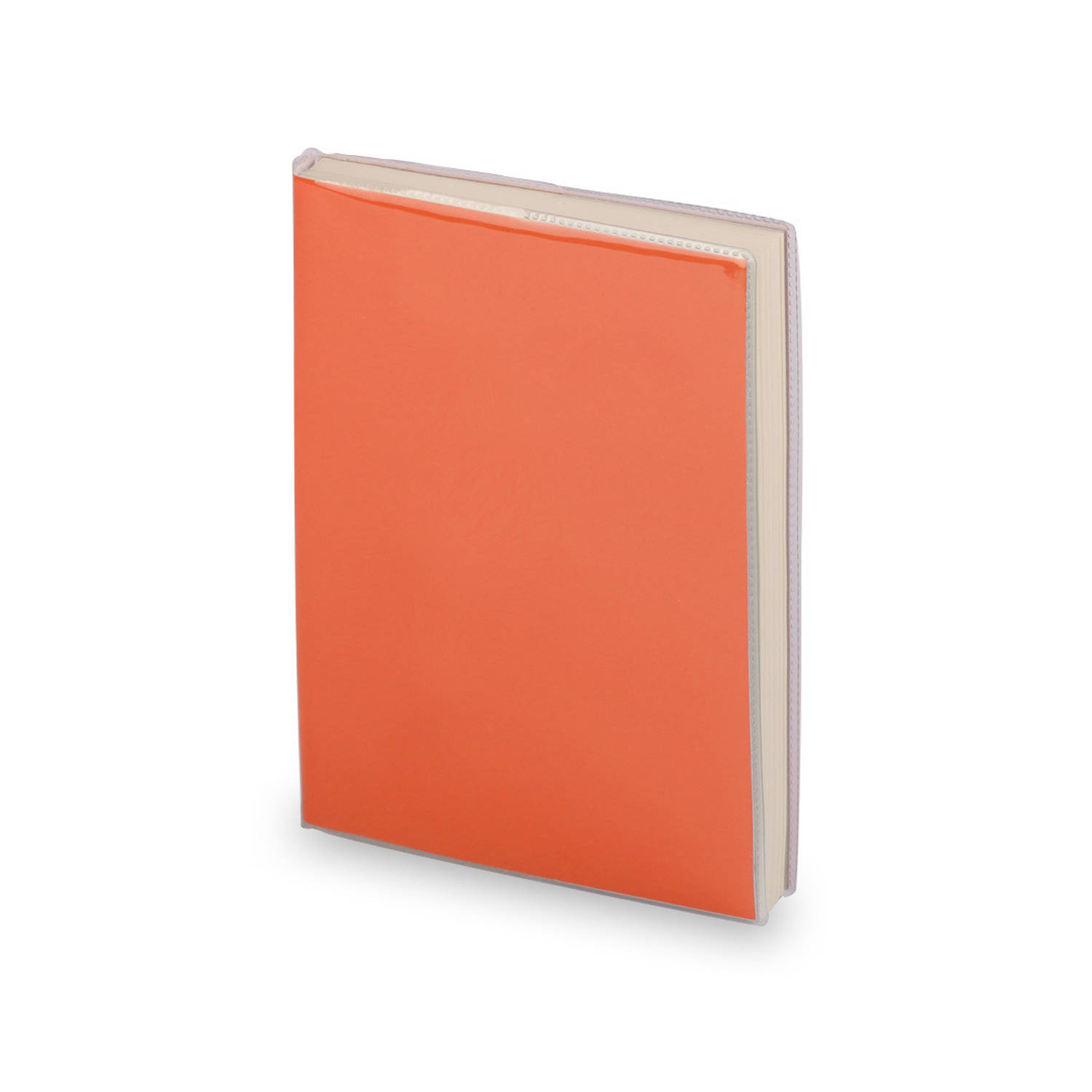 Notitieblokje zachte kaft oranje met plastic hoes 10 x 13 cm - Notitieboek