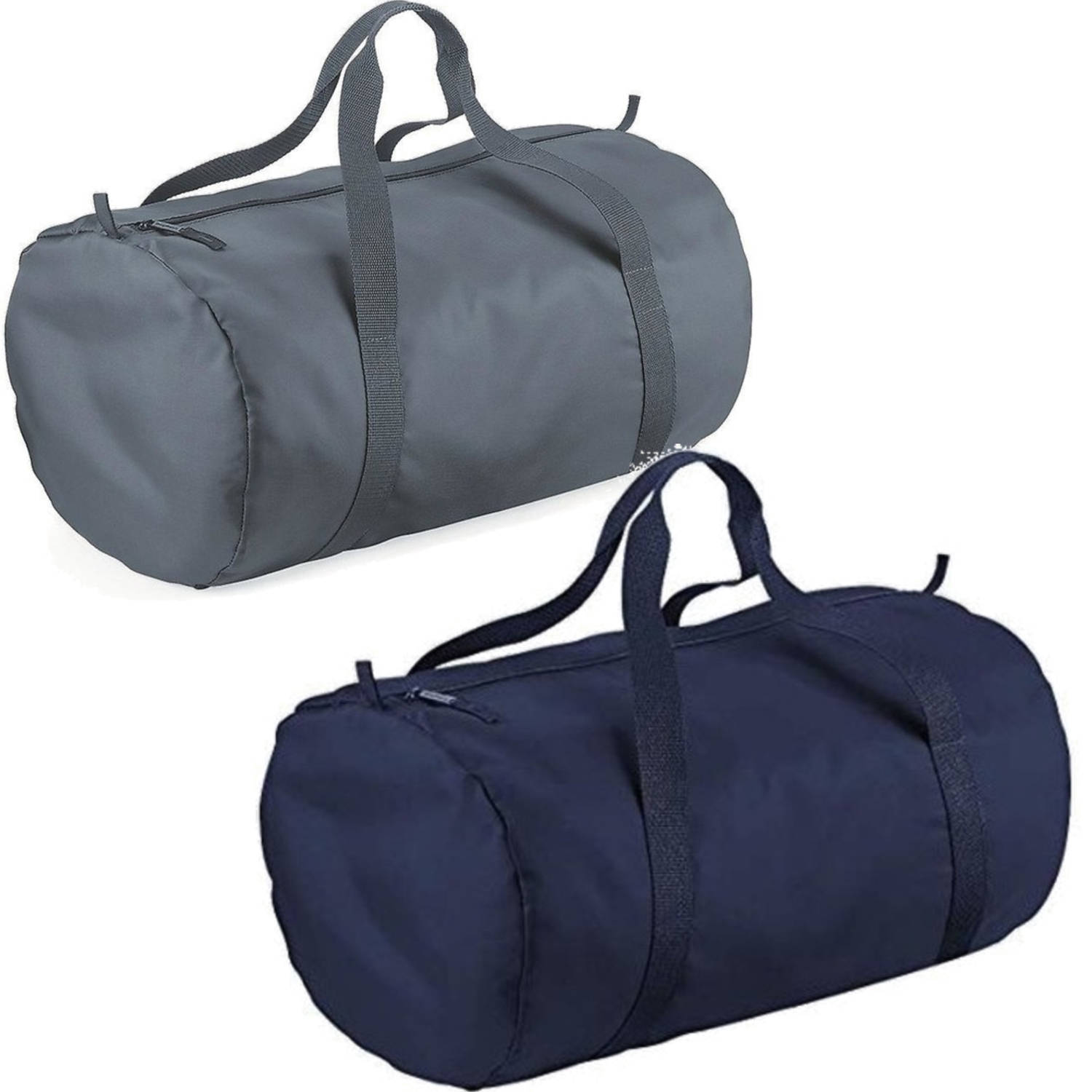 Set van 2x kleine sport-draag tassen 50 x 30 x 26 cm Donkerblauw en Grijs Sporttassen