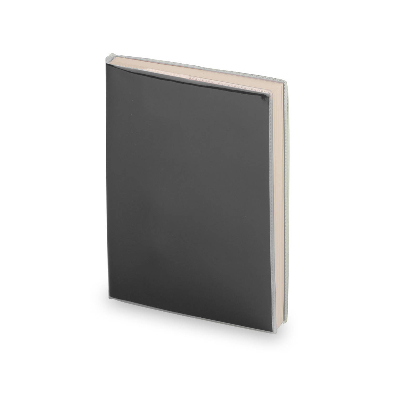 Notitieblokje zachte kaft zwart met plastic hoes 10 x 13 cm - Notitieboek