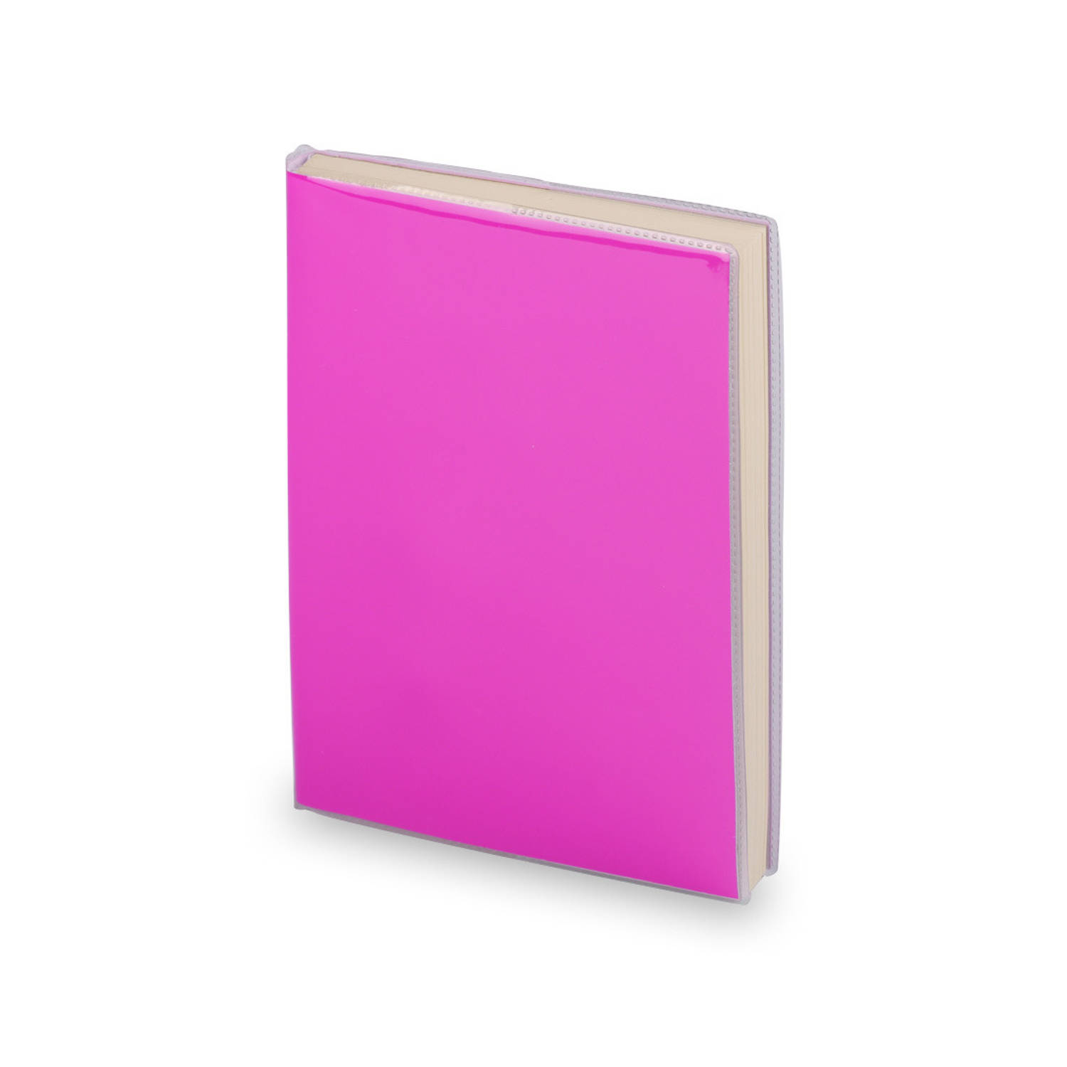 Notitieblokje zachte kaft roze met plastic hoes 10 x 13 cm - Notitieboek