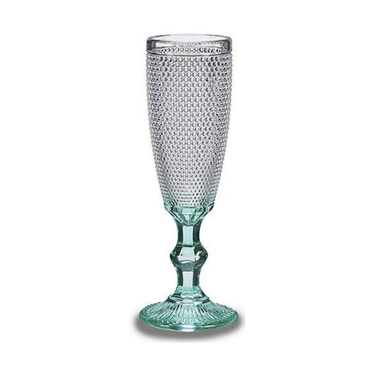 Champagneglas Turkoois Punten Transparant Glas (185 ml)