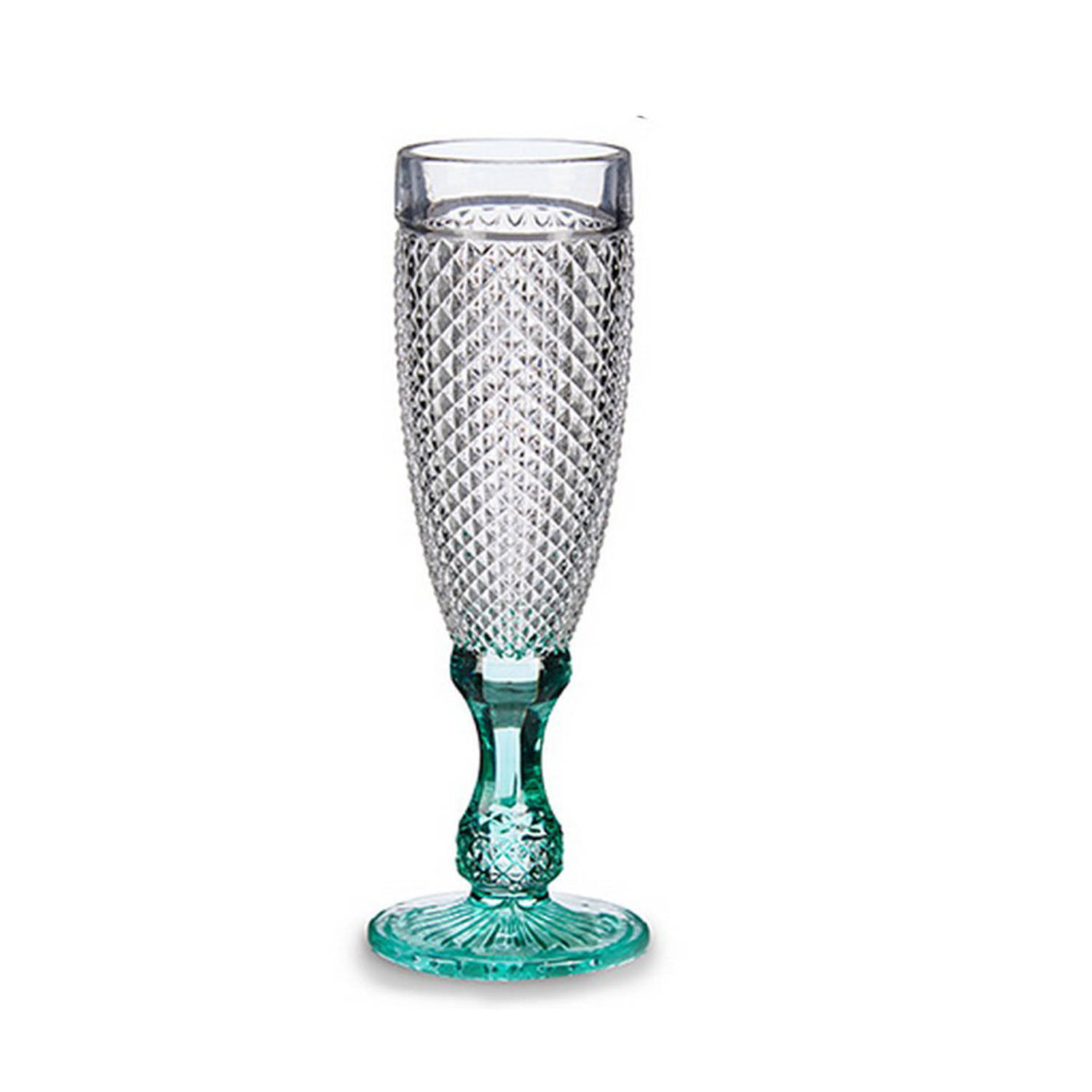 Champagneglas Diamant Transparant Turkoois Glas (185 ml)