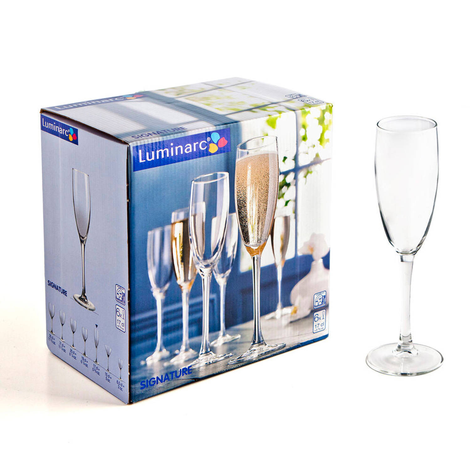 Champagneglas Luminarc Signature Transparant Glas 6 Stuks (17 CL)